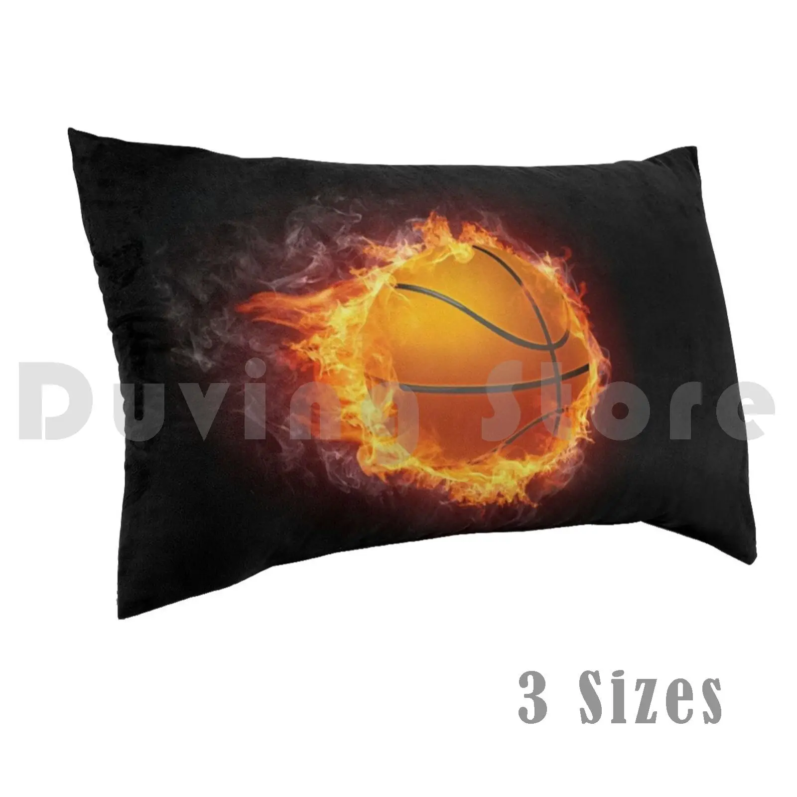 Flaming Basketball Pillow Case Printed 50x75 Basketball Basketball Basketball Sports Sports Hoops Hoops Hoops