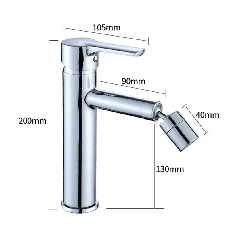 Rubinetti per lavabo rotanti universali a prova di spruzzi a 360 gradi rubinetti per miscelatore monoforo per acqua calda e fredda in ottone