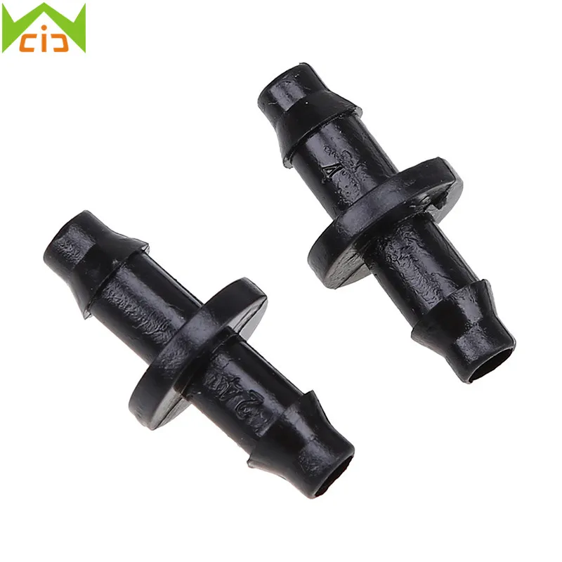 Conector farpado duplo plástico, acessórios de rega agricultura, jardim conectores de irrigação por gotejamento, 4mm, 7mm, 20 pcs, 50 pcs, 100pcs