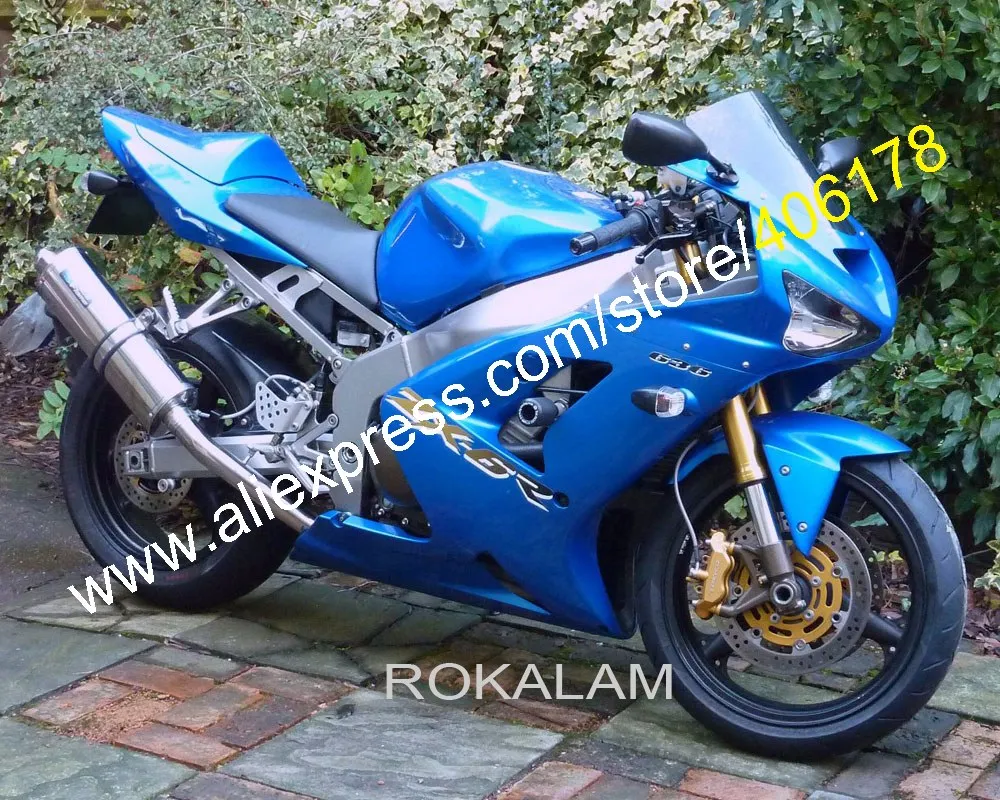 

Синий обтекатель мотоцикла для Kawasaki Ninja ZX6R 03 04 ZX 6R 2003 2004 ZX-6R 636 Комплект кузова (литье под давлением)