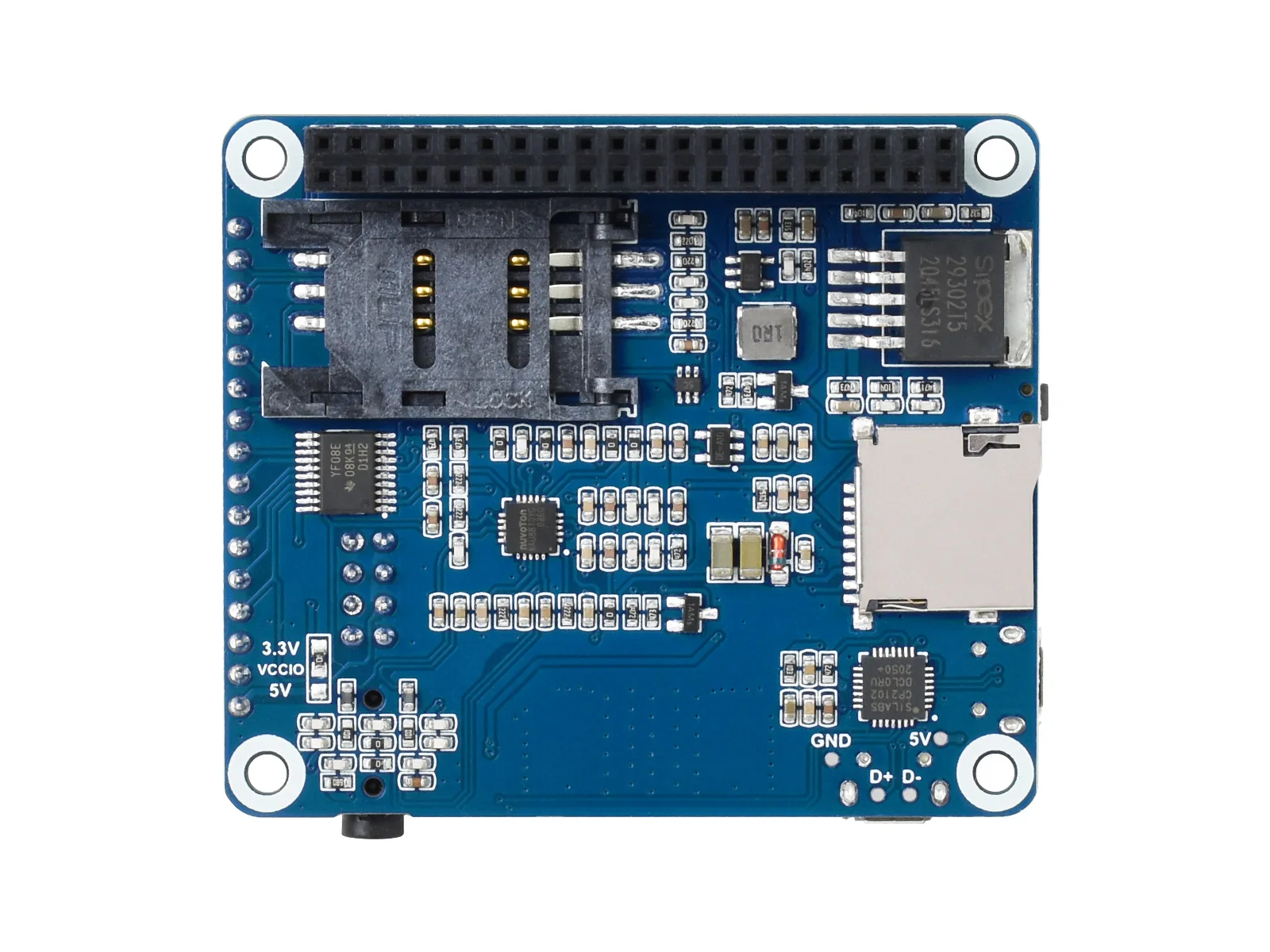 Waveshare SIM7600E-H 4G HAT dla Raspberry Pi 5/4B/3B/Zero, Raspberry Pi LTE Cat-4 4G, GNSS, Europa, Azja Południowo-Wschodnia, Azja Zachodnia, Afryka