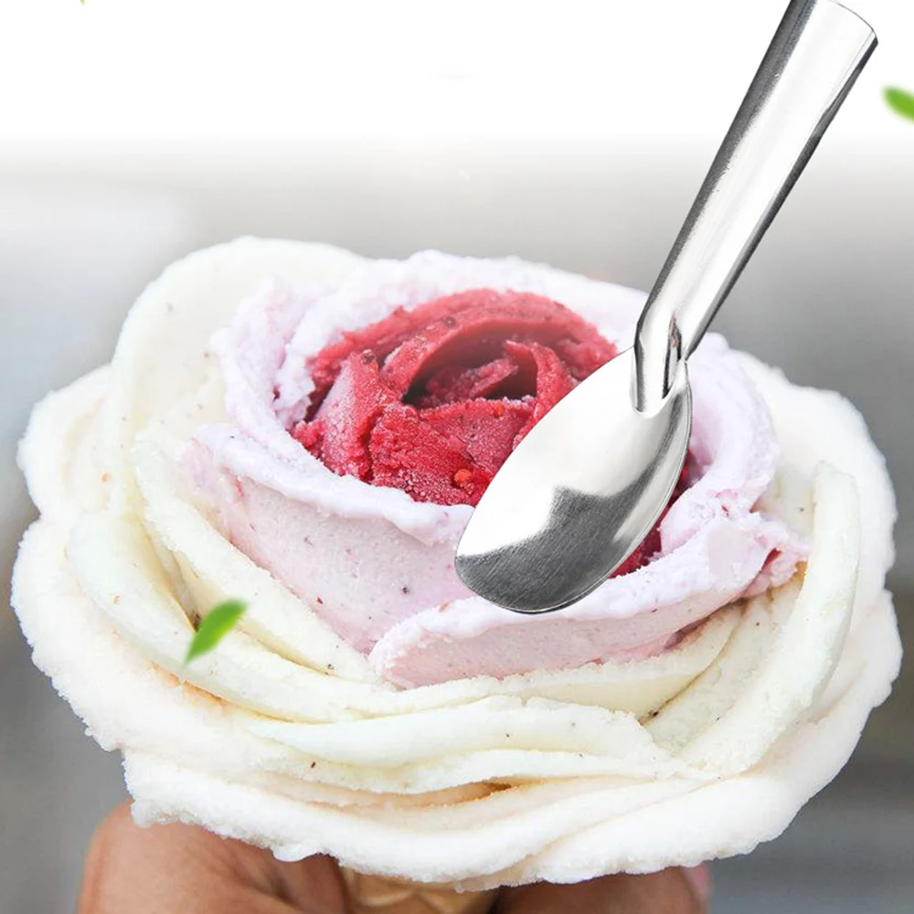 Pala para helado de aluminio, cuchara para helado con forma de flor, molde para paletas, postre, bola de helado, accesorio para Bar, 1 ud.