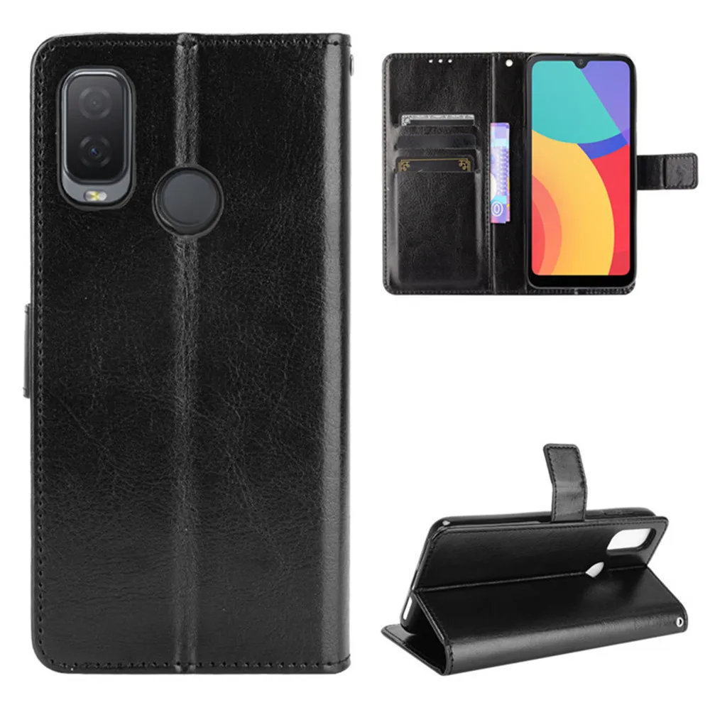 Para Alcatel 1L 2021 funda de lujo con tapa de cuero PU cartera con cordón funda con soporte para Alcatel 1L 2021 1 L Alcatel1L bolsas de teléfono