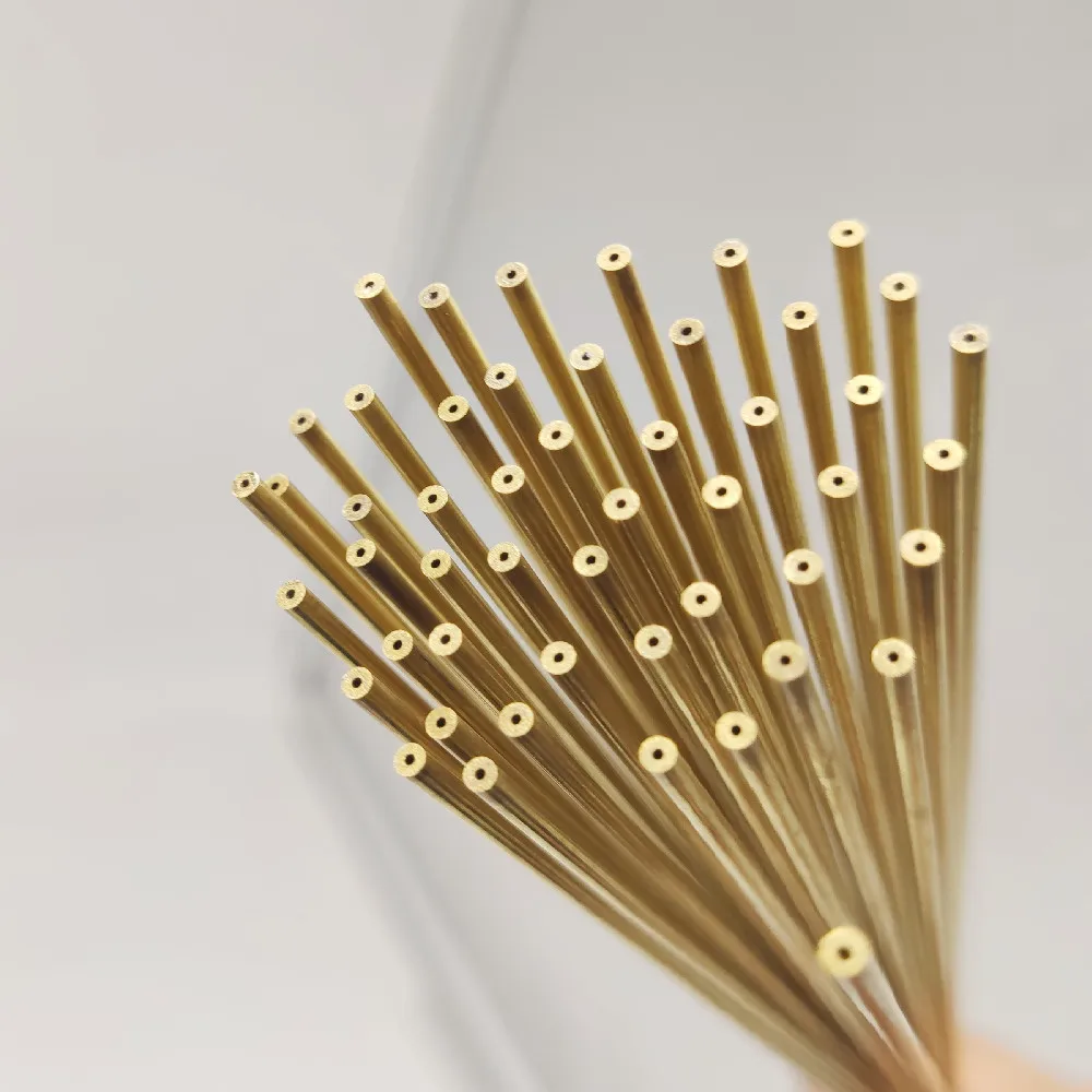 Đồng Thau Đồng Khoan Điện Cực Đường Kính Ống 0.3Mm Đến 1.0Mm Dài 400Mm 1 Lỗ Cho WEDM Máy Khoan