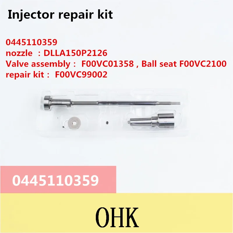 F00R110359 Overhaul Fuel Injector Package 0445110359 ：nozzle DLLA150P2126 Valve Assembly F00VC01358  F00VC99002 .F00VC21002