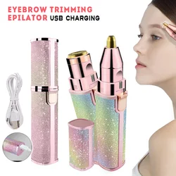 fashion eyebrown epilator penepil delete Ear Nose Lip body hair trimmer Mini lipstick electric trimming machine 2 in 1 usb