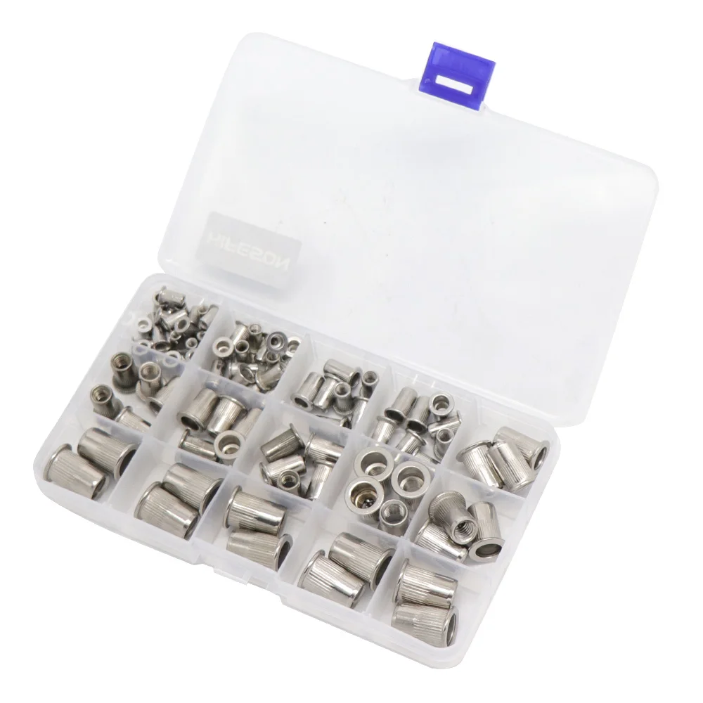 95Pcs and 300Pcs Stainless Steel Rivet Nut Rivnut Insert Nutsert KIT M3 M4 M5 M6 M8 M10 for Rivet Nut Gun Riveting Riveter Tool