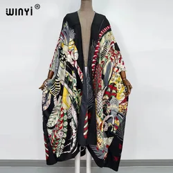 WINYI saida de praia Summer Women Cardigan stitch robe Cocktail sexcy Boho Maxi African Holiday Batwing Sleeve Silk Robe