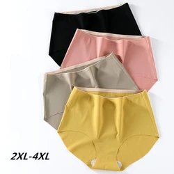 sexy lingerie underwear women high waist plus size ropa mujer silk antibacterial traceless panties briefs bragas y tangas 2-4XL