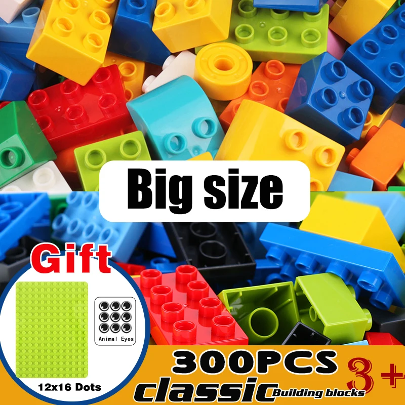 50-200Pcs Big Size Building Blocks DIY Bricks Base Plates Compatible Construction Toys For Children Baby Giocattoli Gift