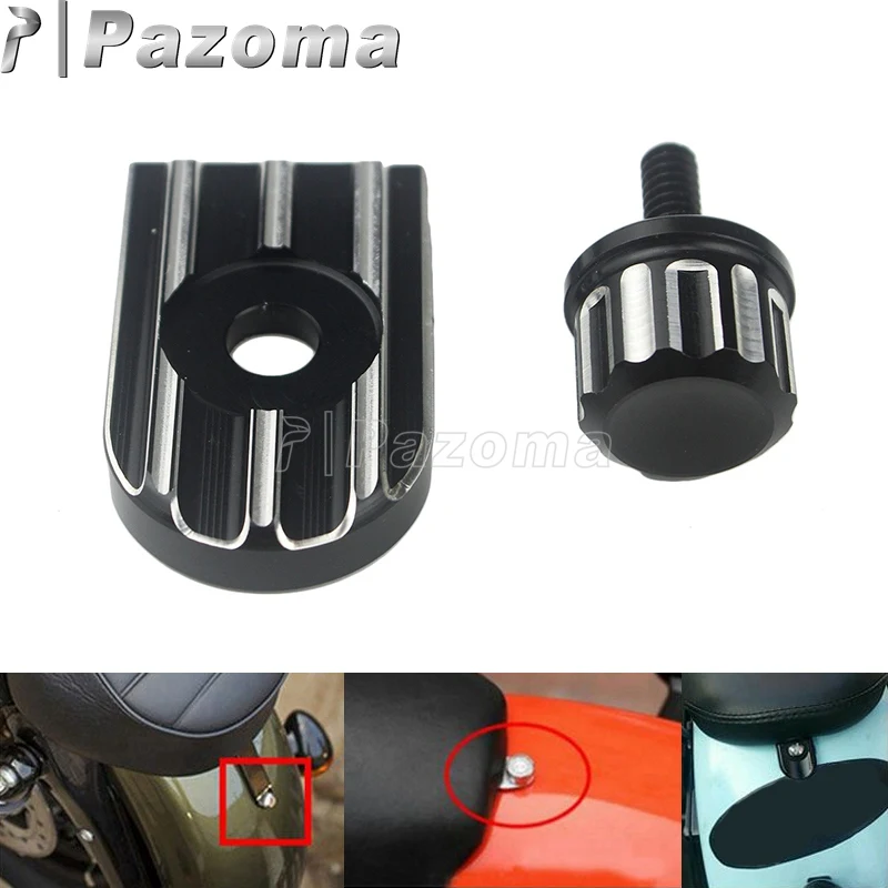 1/4-20 Motorcycle Seat Bolt Tab Screw Mount Knob Cover for Harley Sportster Dyna Softail Fatbob Road King Forty Eight FXDB 96-17