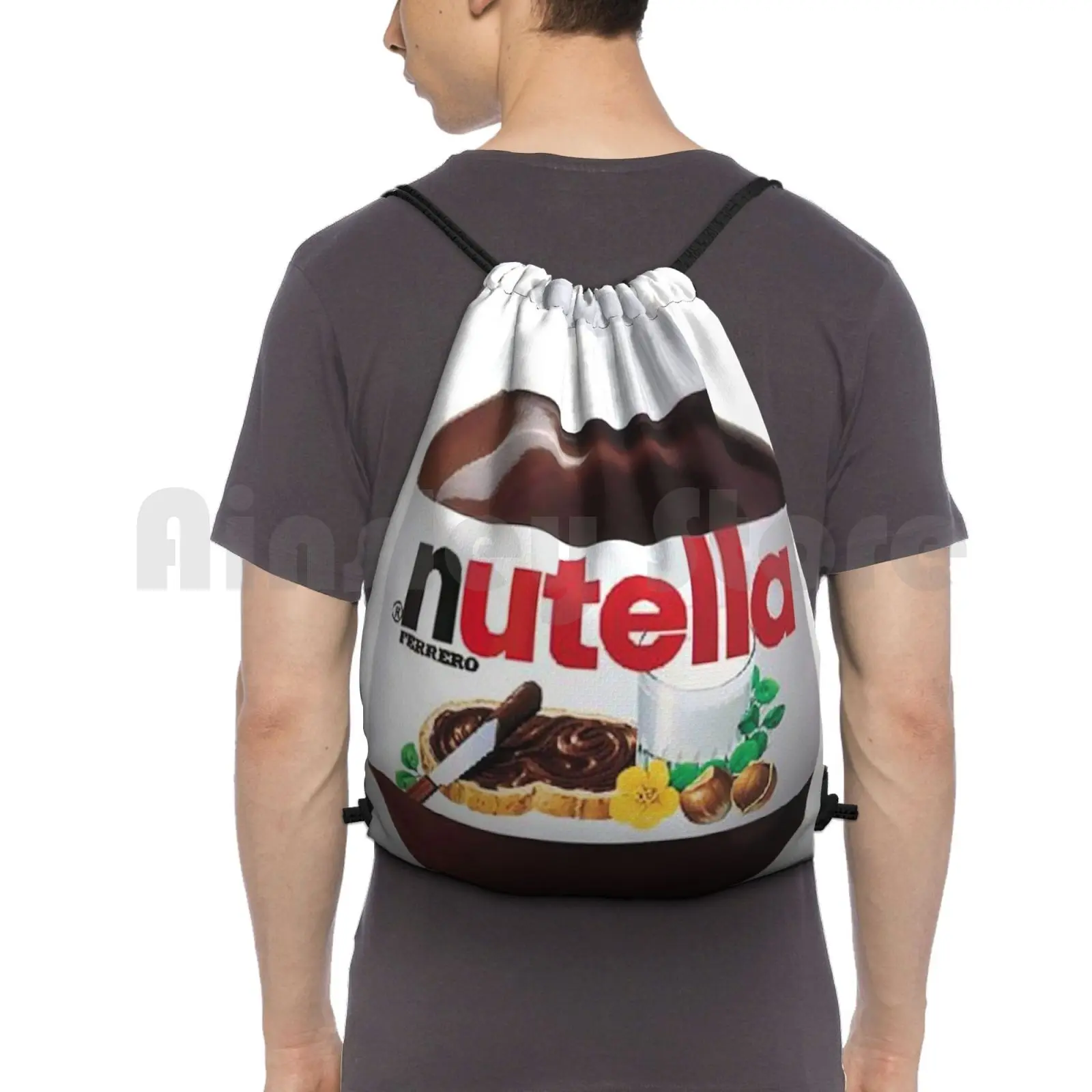 Nutella Backpack Drawstring Bag Riding Climbing Gym Bag Space Planet Planeta Pink Girls L Tumblr Fashion Cute Universe Boxes