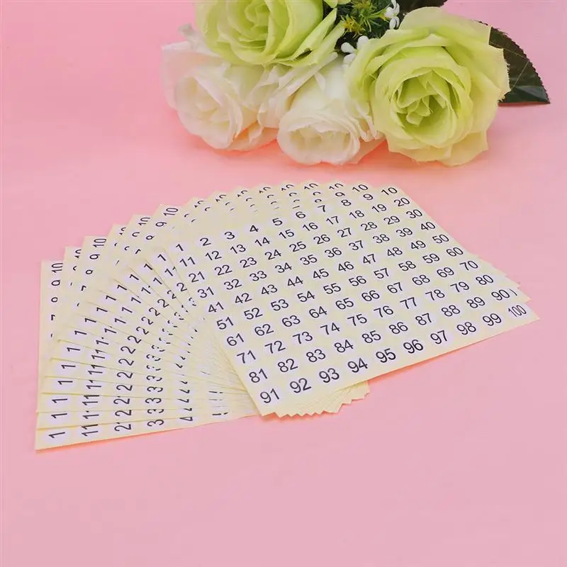 15 Vellen Ronde Sticker Zelfklevend Etiket Papier Nummer Stickers Labels Diy Decoratie Sticker Digitale Label 1-100