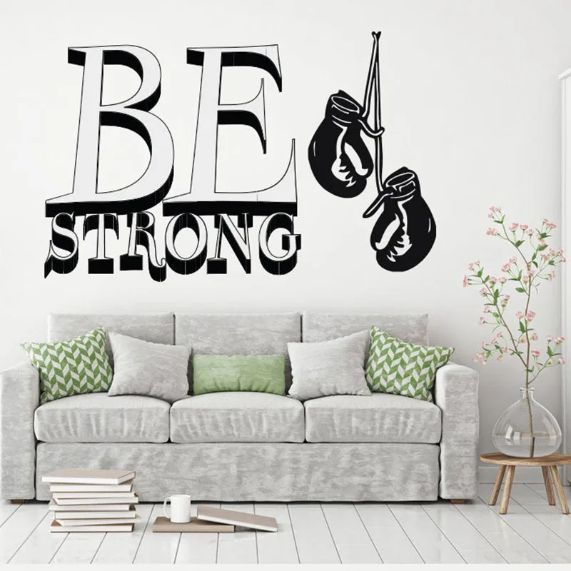 

Boxing Wall Decal Vinyl Sticker Bedroom Boxing gloves Sport fight Competition Wall Stickers for Boys Removable Wallpaper A192