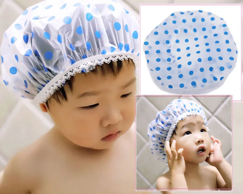 2021 New Cartoon Pattern Children Bathing Hair Moisture-proof Cap Baby Shower Cap Waterproof Shower Hat