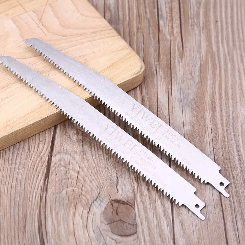 2pcs S1122C Stainless Steel Reciprocating Saw Blade for Cutting Bone Meat Wood Metal Cutter Tool