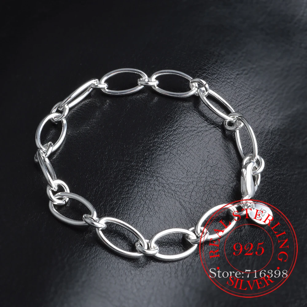 925 Sterling Silver kreatywny moda Handmade bransoletki i bransoletki dla kobiet koreański styl proste Party para biżuteria prezent