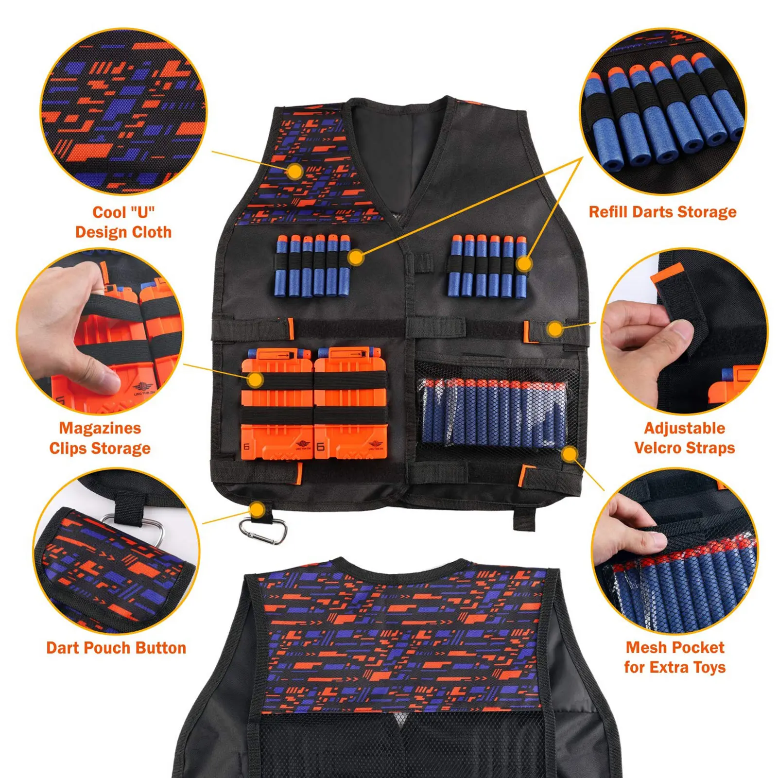 2021 Nieuwe Kids Tactische Vest Pak Kit Set Outdoor Game Kids Tactische Vest Houder Kit Voor Nerf Nstrike Elite Serie game Mode