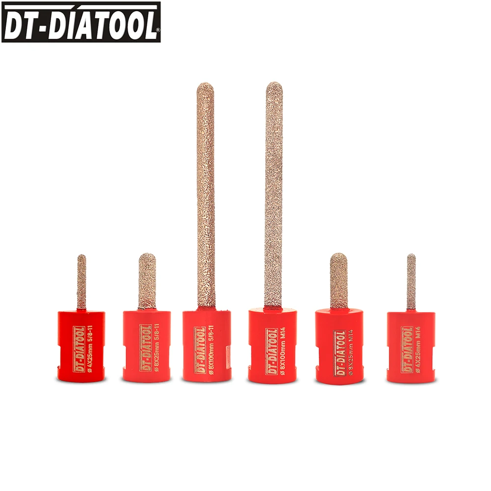 DT-DIATOOL 1pc Dia 8mm Diamond Mortar Raking Bits Coarse For Mortar Raking Brick Removal Vacuum Brazed Removal finger Bits
