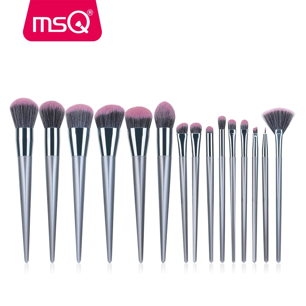 

MSQ роскошные 15 шт Pro кисти для макияжа Набор Фонд Eye Liner контур Make Up Brush Наборы градиент синтетические волосы смола ручка