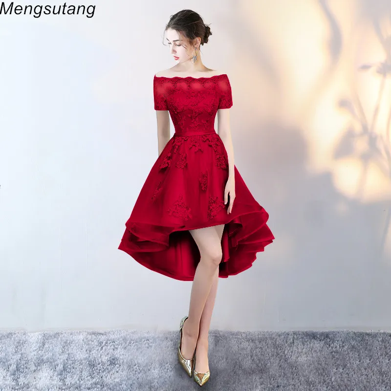 Vestido De noche rojo vino, Vestido De noche corto con parte delantera y espalda larga, Vestido De fiesta, vestidos formales para fiesta De