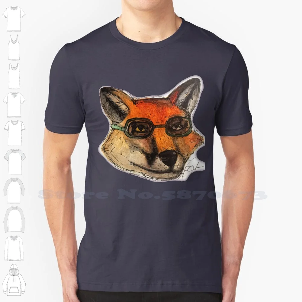 About My Grapes 100% Cotton T-Shirt Annalekoshart Watercolor Handmade Fox Love Foxy Fox Fur Fox Tattoo Pendrawing Redfox