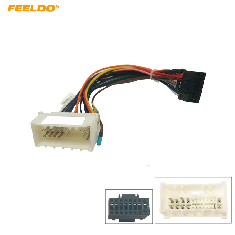 

FEELDO Car Audio 16PIN DVD Player Power Calbe Adapter For Hyundai Elantra Tucson Kia Cerato Stereo Plug Wiring Harness #HQ6526