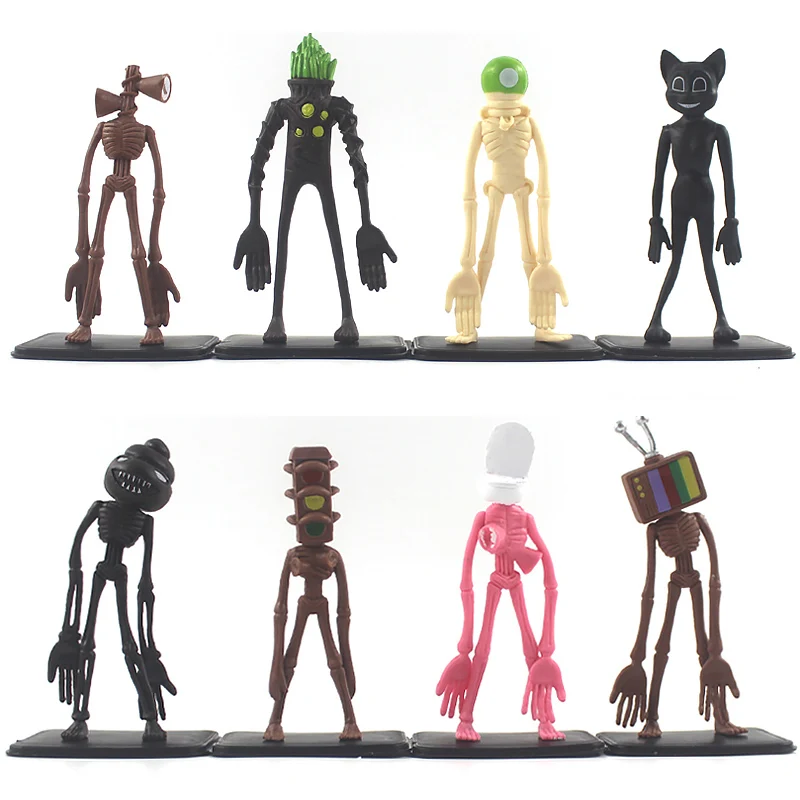 8Pcs/6Pcs/Set New Siren Head SCP Sirenhead Horror Model Toys Action Figures Doll Brinquedos Figurines For Kids Gift