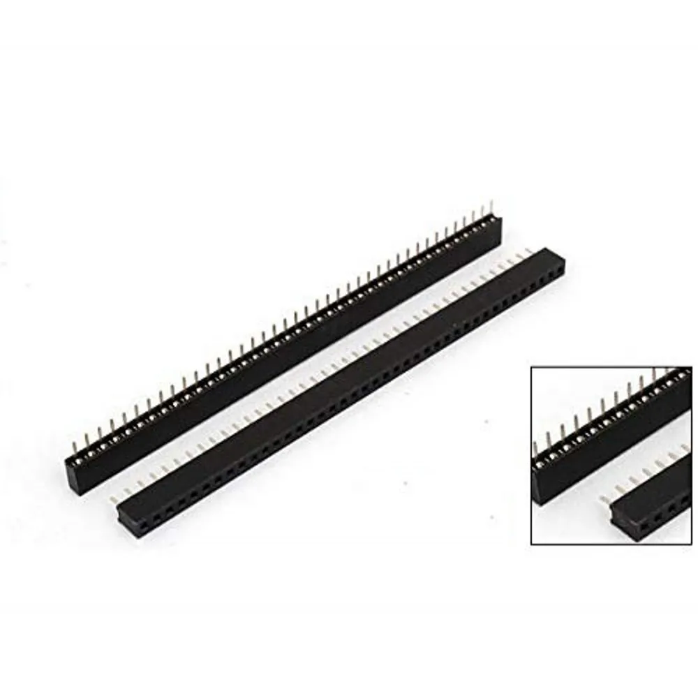 100Pcs 2.0mm 40 Pin 1x40 Single Row Male and Female Breakable Pin Header PCB JST Connector Strip for Arduino Black