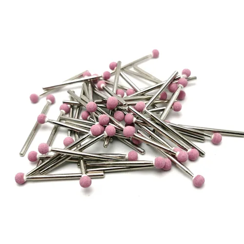 Imagen 2 del producto HYTOOS 50 Uds. Broca para uñas de corindón, 3/32 "", fresa rotativa de piedra de cerámica, cortadores de manicura, accesorios de taladro, herramienta para molinos de uñas y cutículas