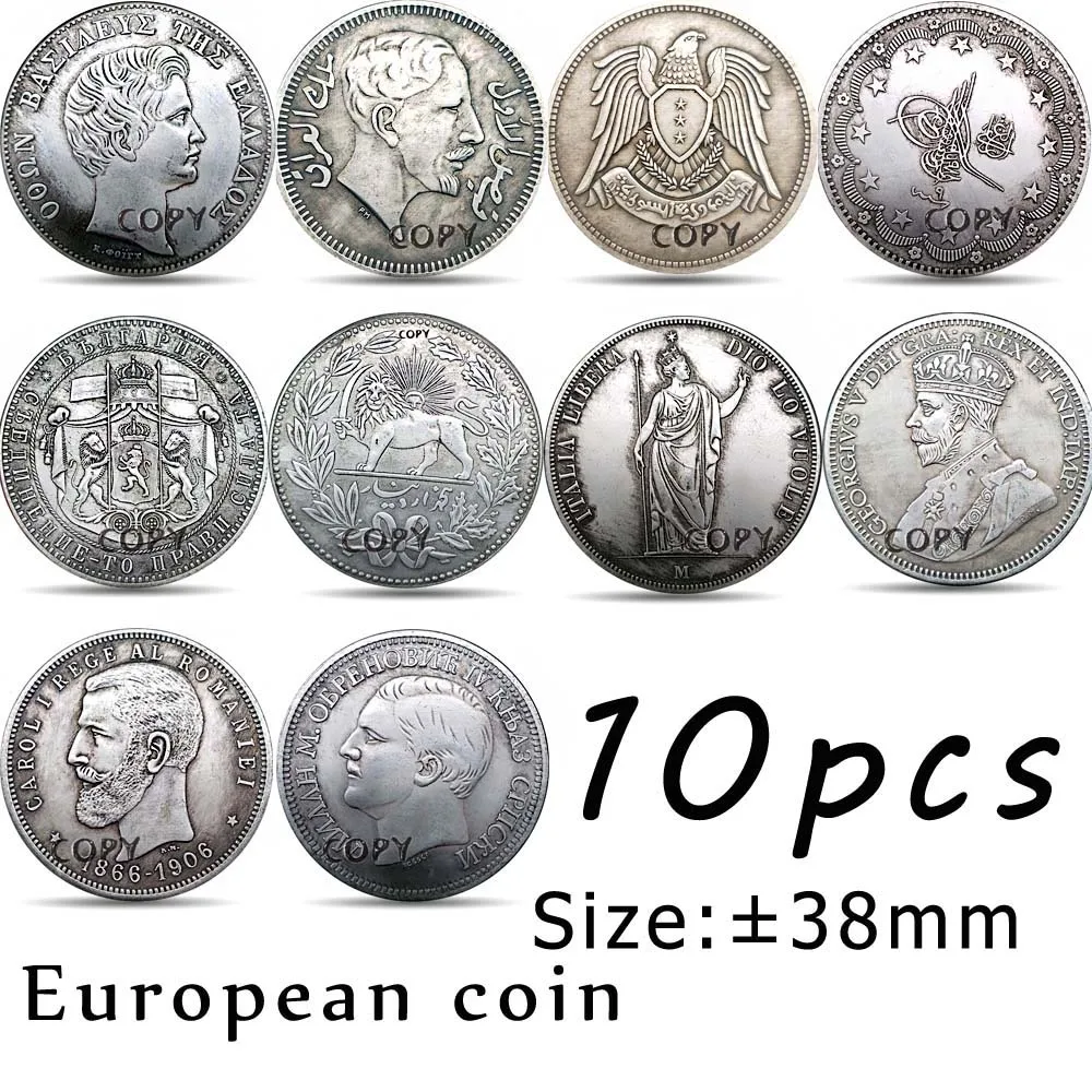 10pcs Different Species Copy 38mm Coin Collection Coins liberty decoration