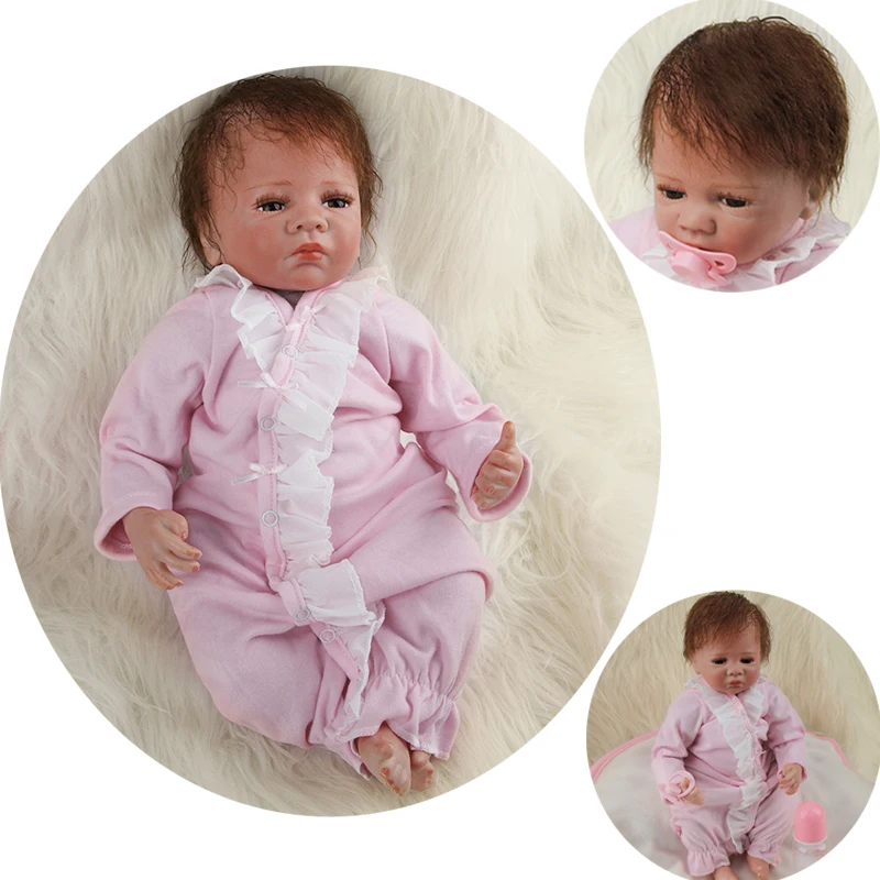 

Realistic Silicone Vinyl Reborn Doll Girl 50 Cm 20 Inch Simulating Newborn Facial Toys Collection Handmade Gifts