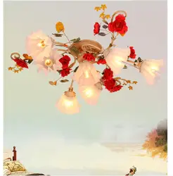 Decora Rural Floral D75cm H20cm Princess Girls Bedroom Ceiling Light For Living Room Dining Sitting Room Led Light Ceiling Lamp