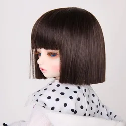 1/3 1/4 1/6 1/8 High Temperature Short Black Straight Wire Bjd Wig SD Hair
