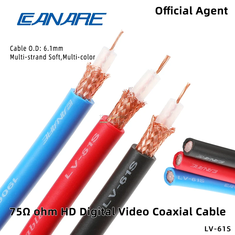 CANARE 50 75Ω ohm BNC HD Digital Coaxial Video Cable 3G 4K HD-SDI CCTV Surveillance Camera Broadcast Video Signal Transmit Cable