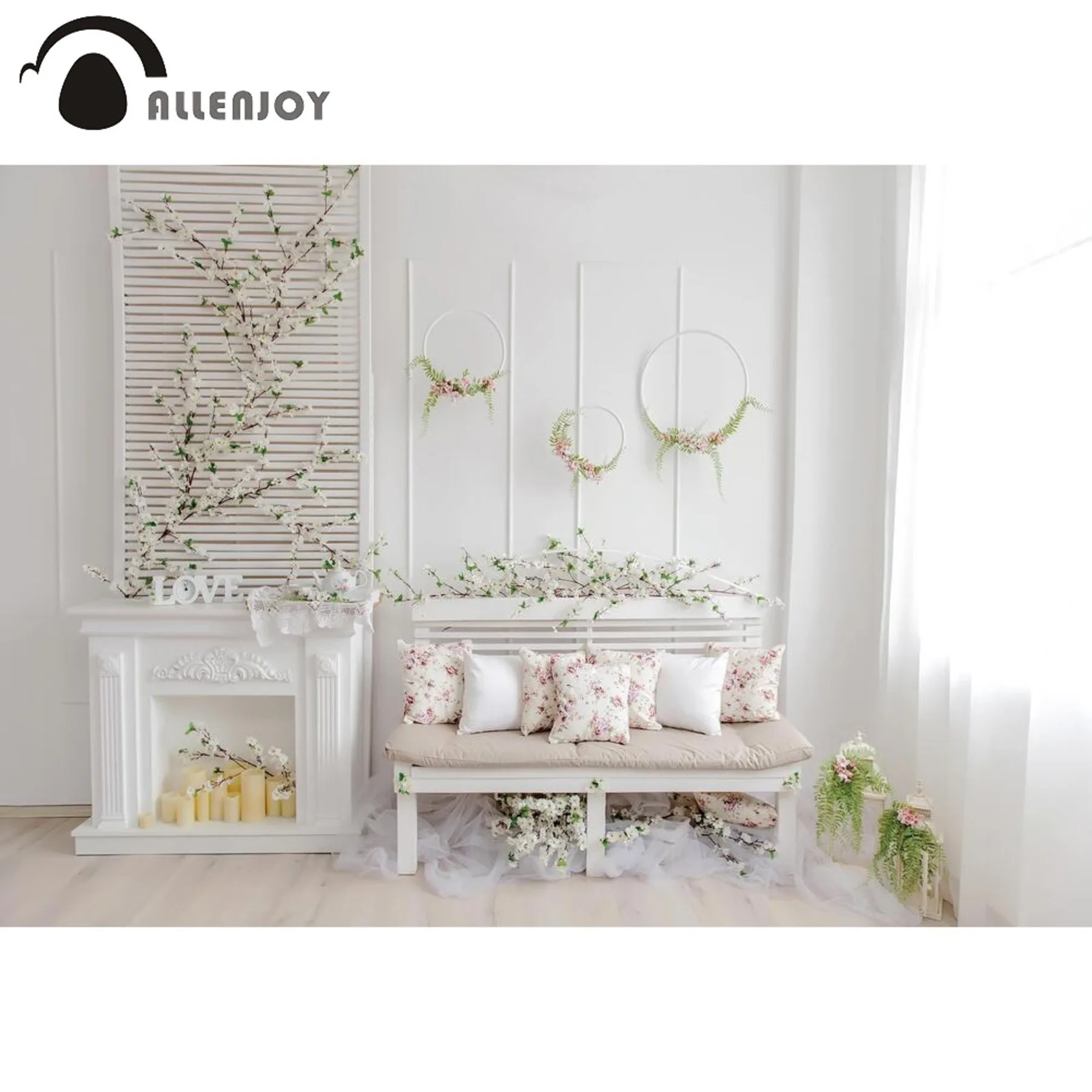 

Allenjoy Backdrop For Photo Studio Spring Decor Kid Family Indoor Photography Background Wedding Bride Show Photocall Photobooth