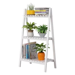 3-Tier Wood Plant Stand, Plant Display Rack, Ladder-Shaped Stand Shelf, Flowers Pot Holder for Indoor Outdoor Patio Garden