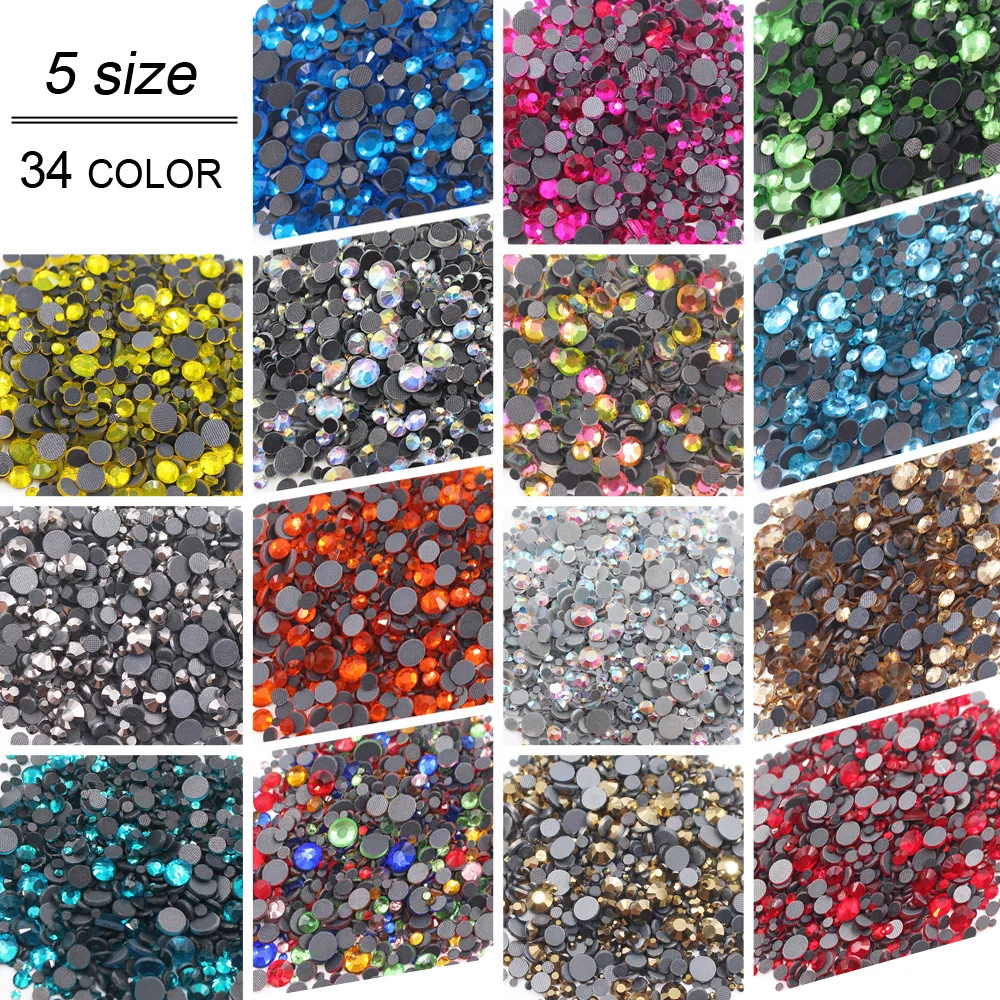 

1500pcs-3000pcs Hot Fix Rhinestones Glitter Crystals Glass Strass Hotfix Stones Iron on Rhinestones For Clothes DIY Fabric Gems