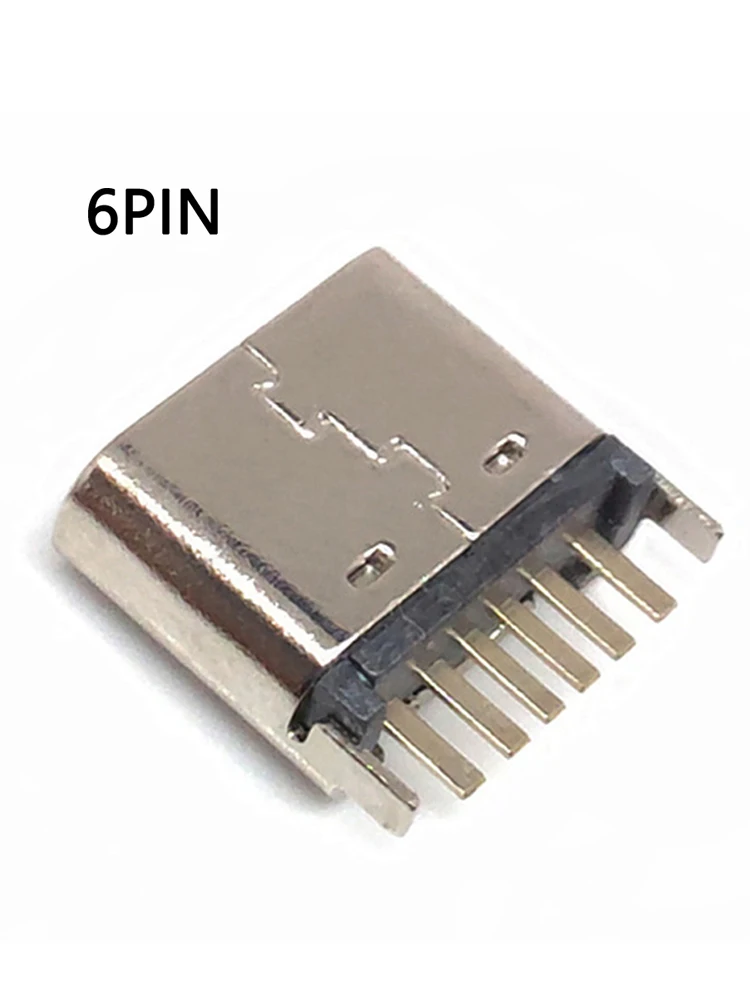 20pcs/lot 6 Pin SMT Socket Connector Micro USB Type C 3.1 Female Placement SMD DIP For PCB design PD high current  fast charge