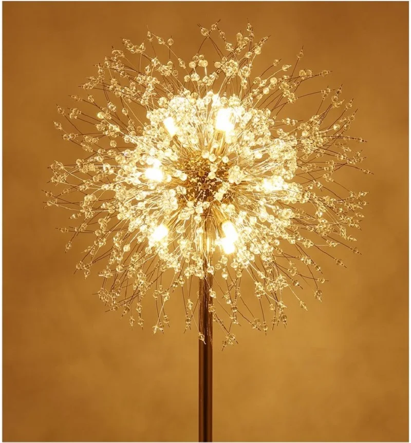 Imagem -05 - Criativo Dandelion Marble Floor Light Led Crystal Floor Lamp para Sala de Estar Decoração do Quarto Lâmpadas Hotel Postmodern