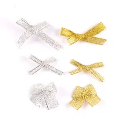 50pcs silver/golden Bow Christmas Tree Decoration Xmas Ornament Bowknot Party Home Wedding Decor cp2396