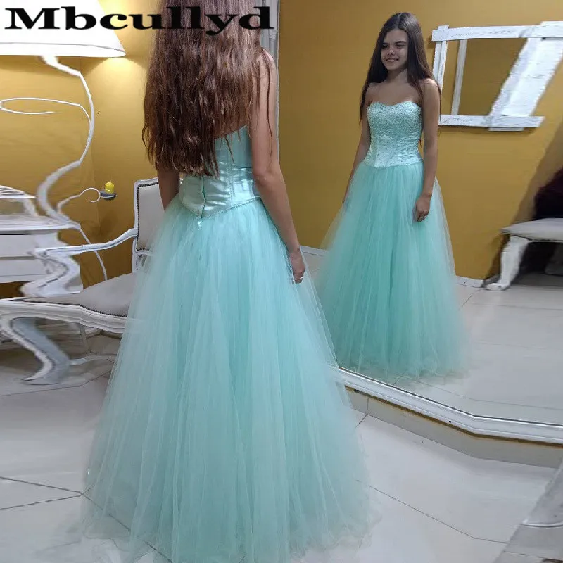 

Mbcullyd Charming Sweetheart Evening Dresses Long 2023 Luxury Crystal Prom Party Dress For Women Floor Length robe de soiree