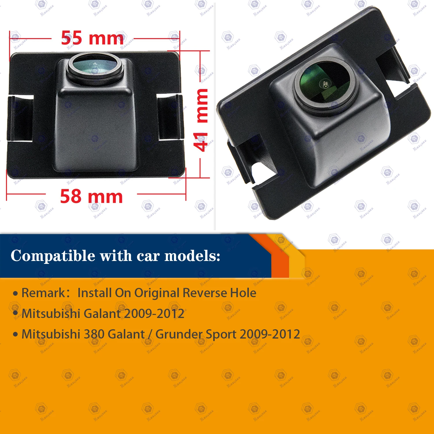 HD 1280*720P Rear View Original Reverse Hole Camera for Mitsubishi 380 Galant / Grunder Sport 2009-2012, Night Vision Camera