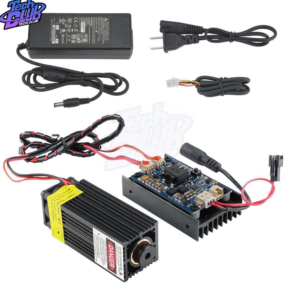 12V High Power TTL Adjustable Focus Blue Laser Module DIY Laser Engraver Tool Accessories 15W laser Head