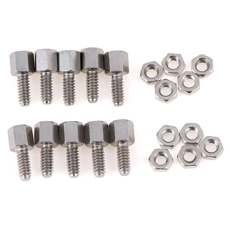 10Pairs Metal Header Plate Bracket Stud Bolt & Nut Nuts Screw D-Sub VGA Serial