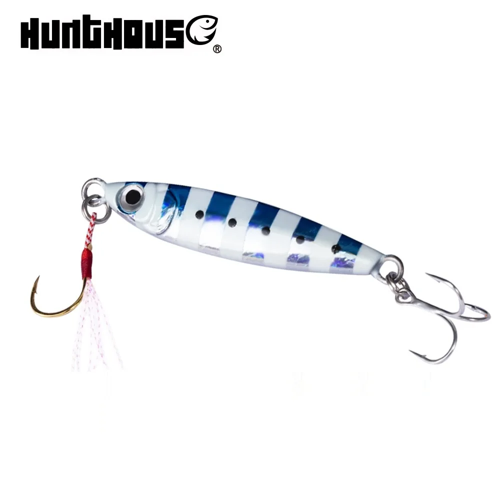 

Hunthouse Luminous jigging fishing lure slow metal jig hard baits spoon 15g 25g 30g 45g for seabass fish artificiais LW801