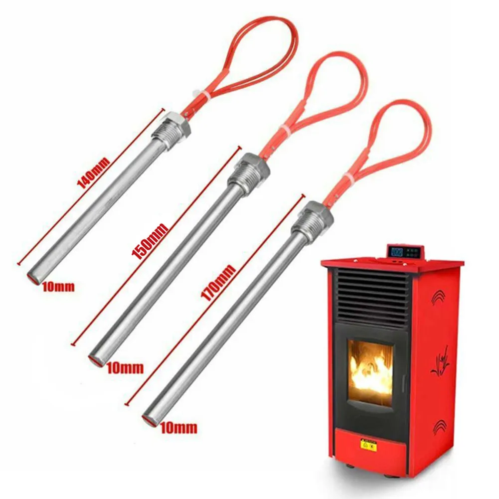 Encendedor de 220V, tubo de calefacción de pellets de madera, pieza de estufa de parrilla de chimenea, varilla de calefacción de barbacoa de acero