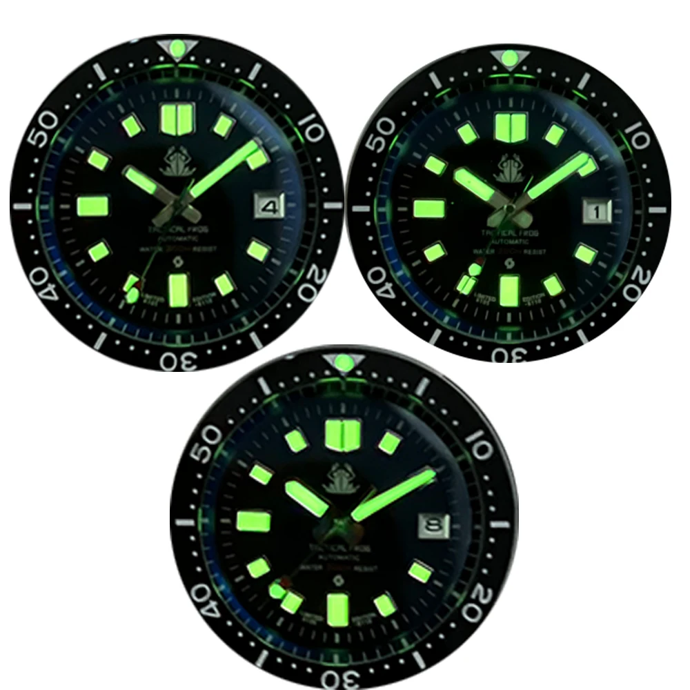 Tactical Frog Men Watch NH35 Movement Abalone Ceramic Bezel 200M Water Resistance Automatic Mechanical Dive Super Luminous Watch