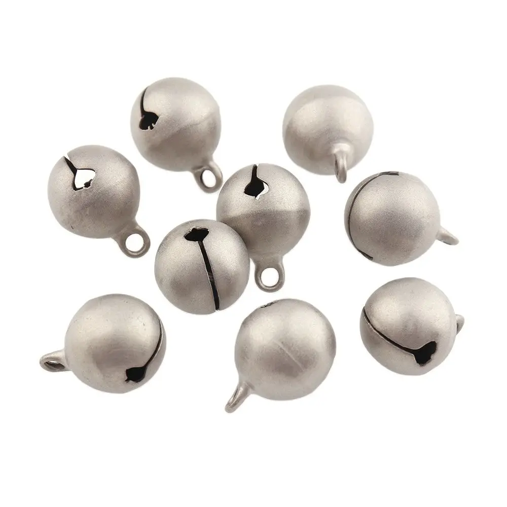 50pcs 16mm Metal Jingle Bells Silver Loose Beads Festival Party Decoration/Christmas Tree Decorations/DIYCrafts Accessories