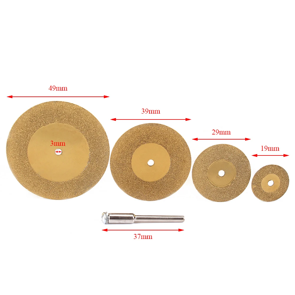 5Pc 20-50mm mini Diamond Cutting Disc Circular Grinding Wheel For Rotary Tool 3mm Shank making slots and slits and flush cutting